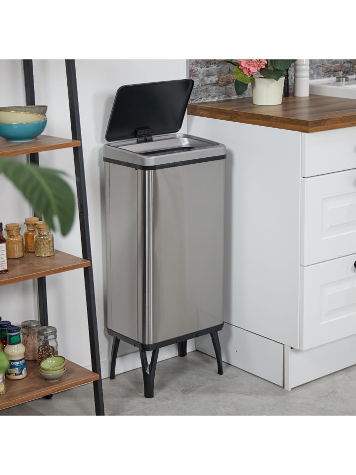 relaxdays Mülleimer mit Sensor in Silber - 60 Liter günstig kaufen onesize