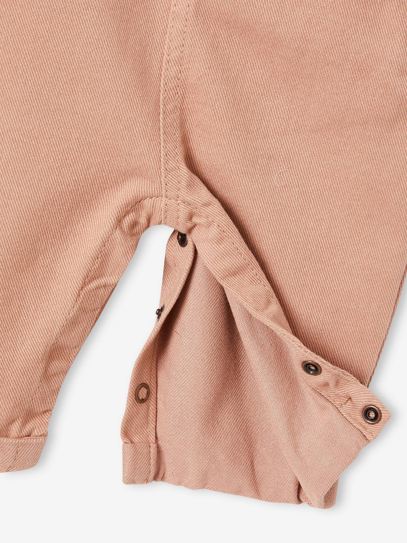 Ensemble salopette, T-shirt et bandana bébé beige