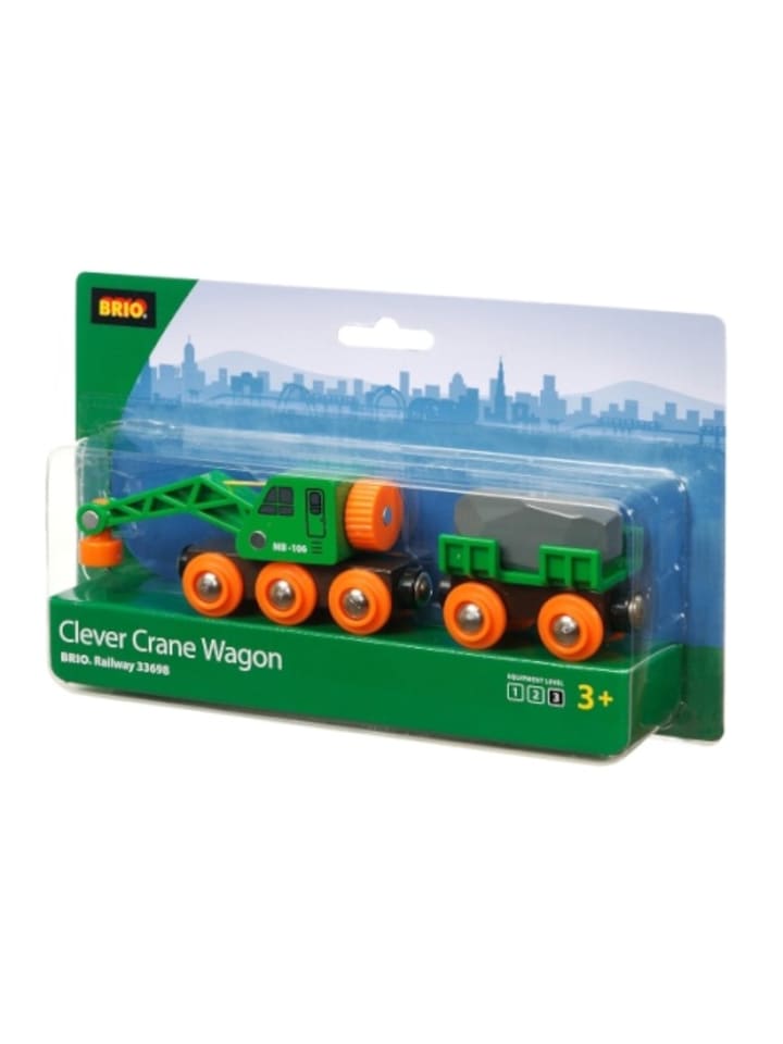 Brio Holzeisenbahn 63369800 Grüner Kranwagen mit Anhänger und Fracht günstig kaufen onesize