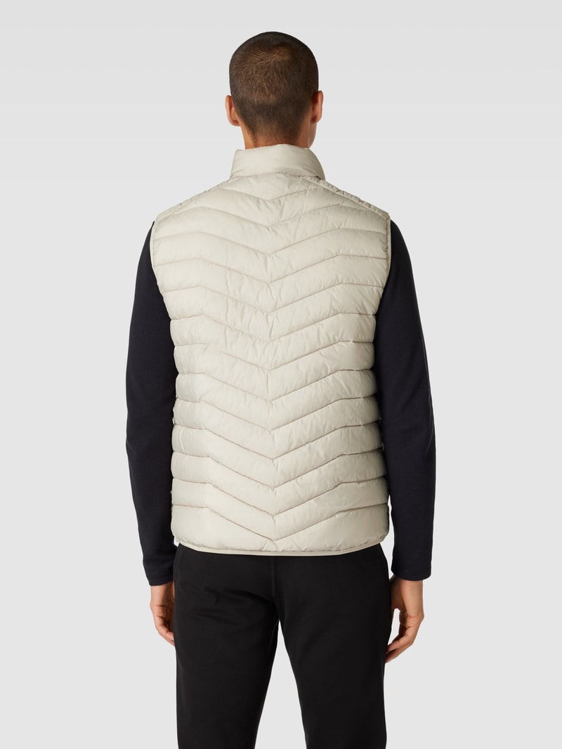 Steppweste mit Stehkragen in beige
