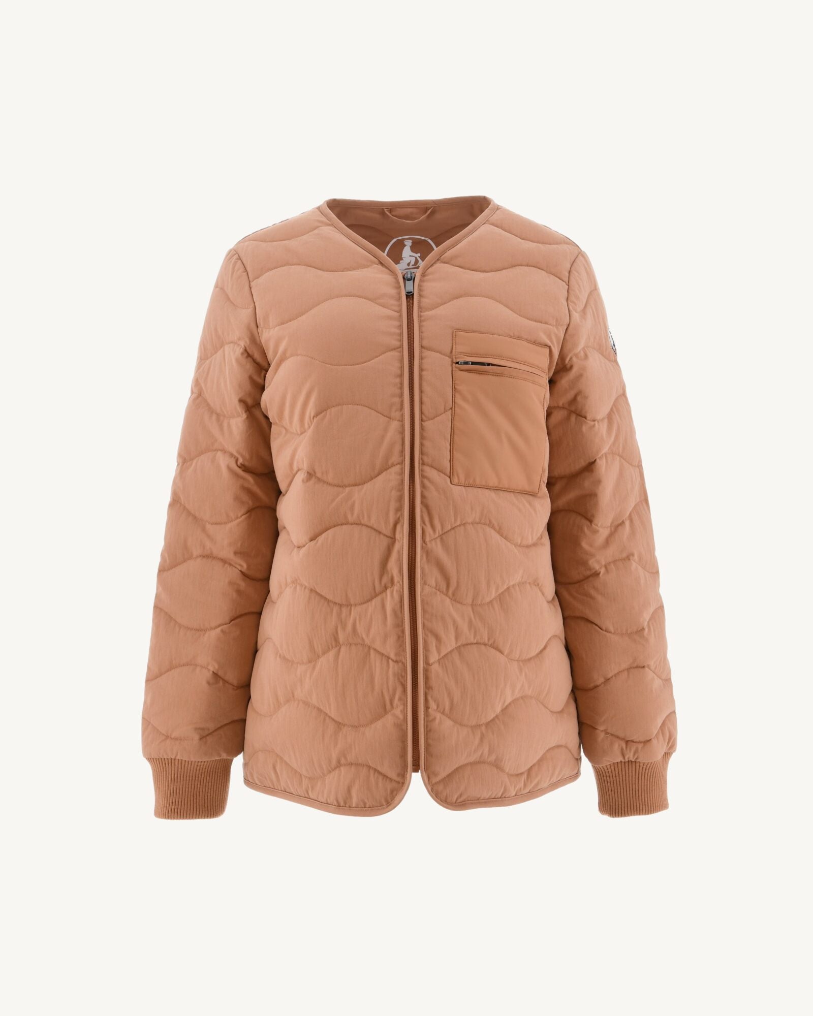 Veste zippée Col V Camel Alexia
