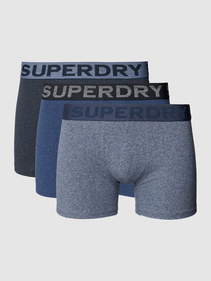 Trunks mit Label-Bund im 3er-Pack in hellblau meliert