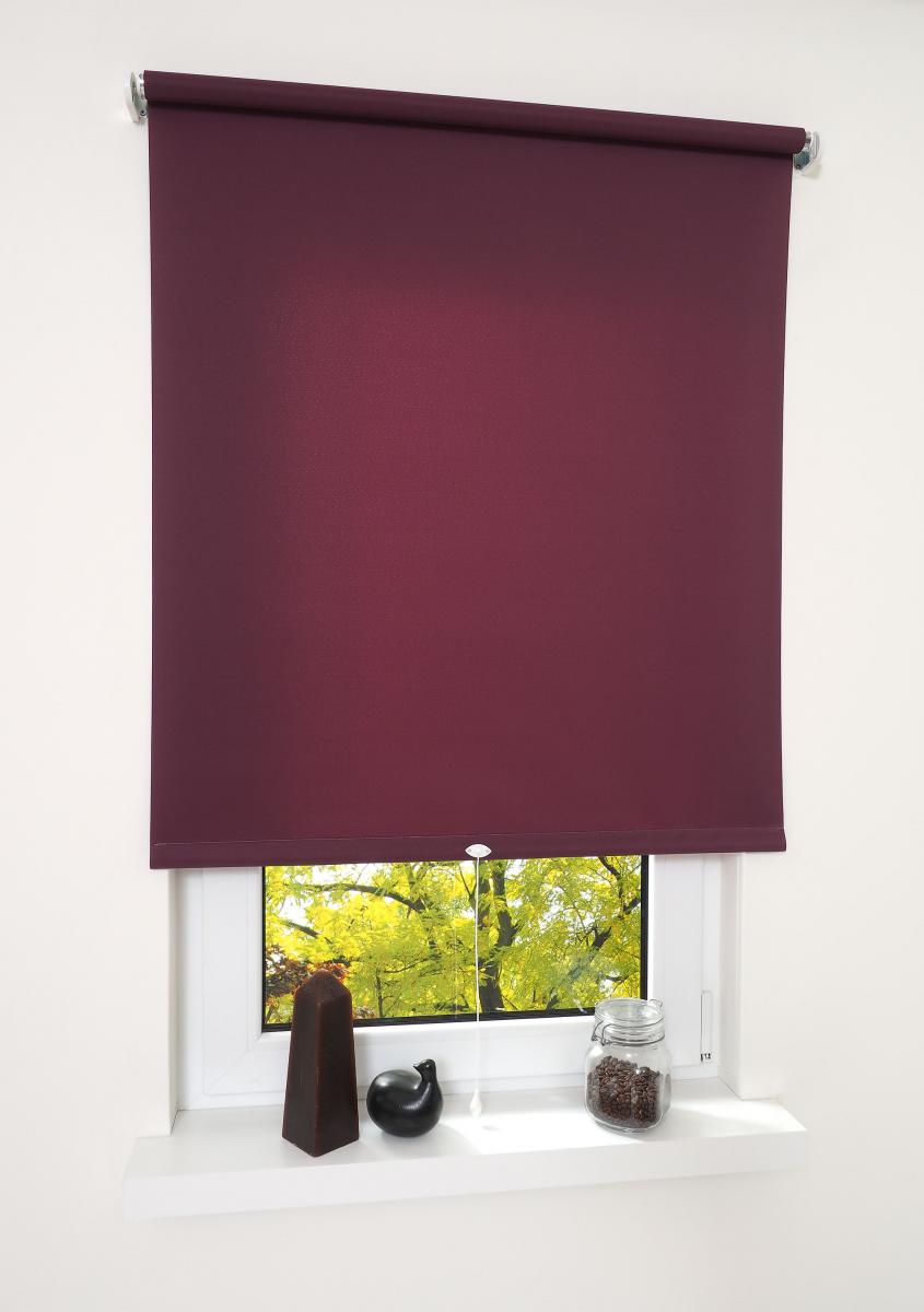 Bella Casa Mittelzugrollo Uni, lichtdurchlässig, 82 x 180 cm brombeer