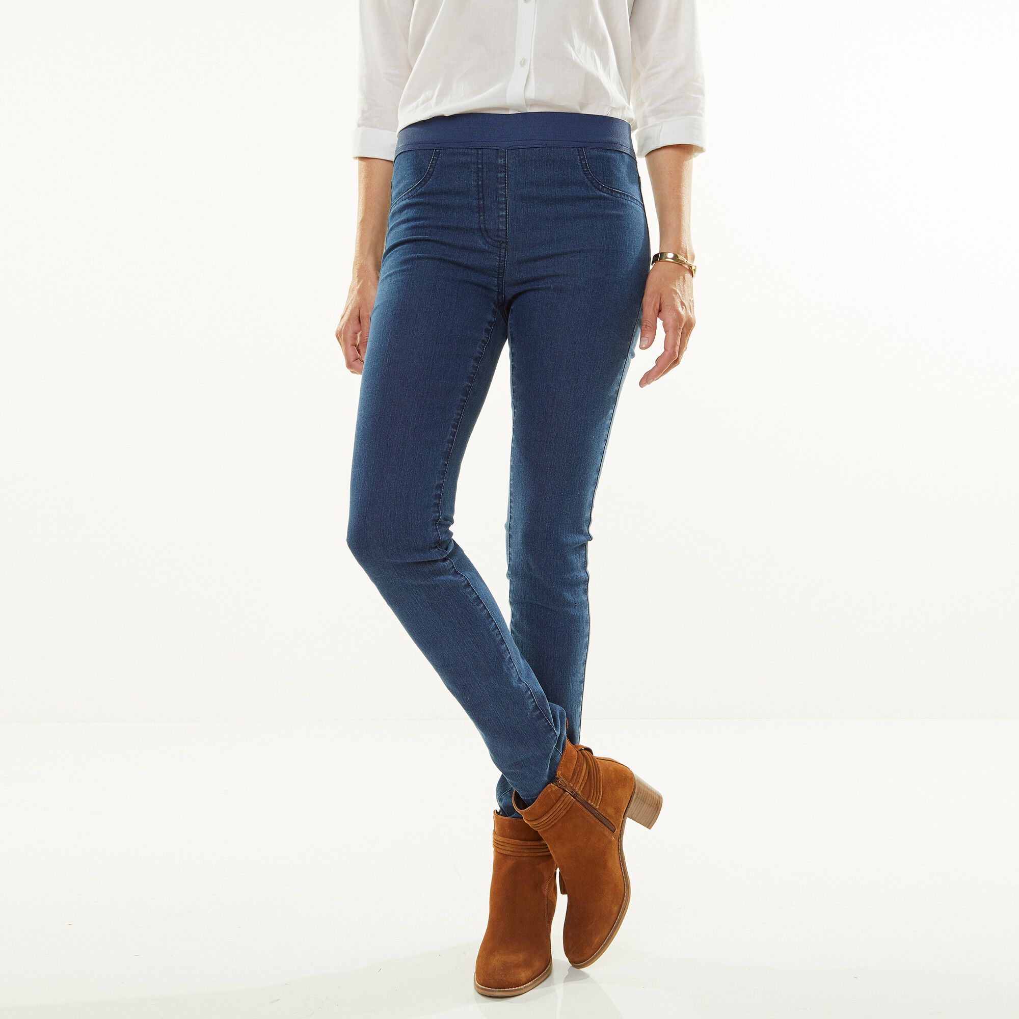 Jegging denim taille élastiquée