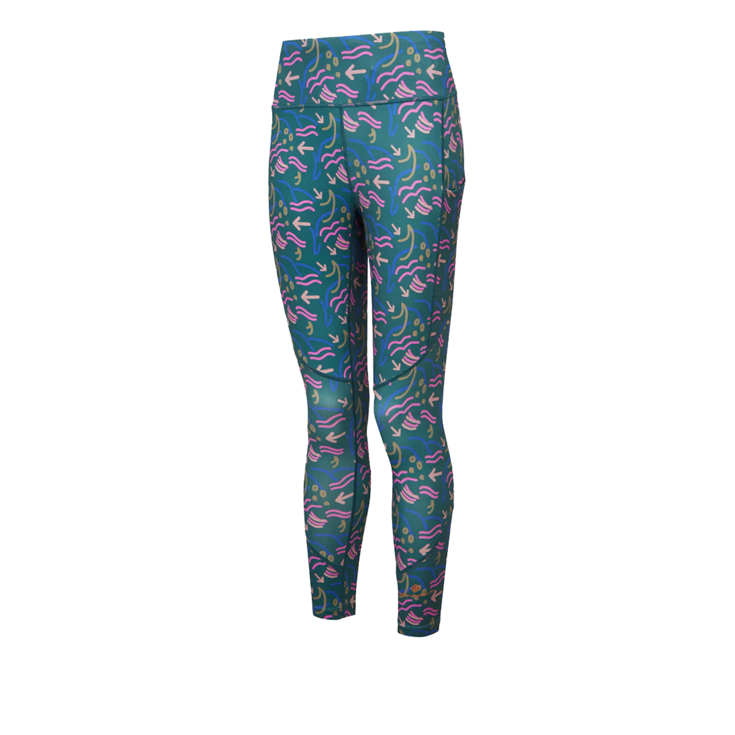 Tech Crop Lauftight Damen - Petrol, Mehrfarbig