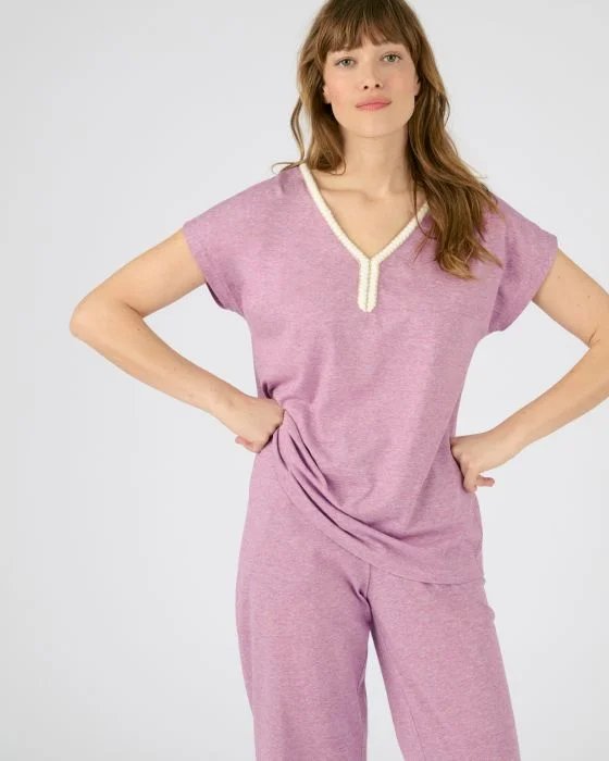 Pyjacourt détails tressés maille jersey recyclée* Climatyl