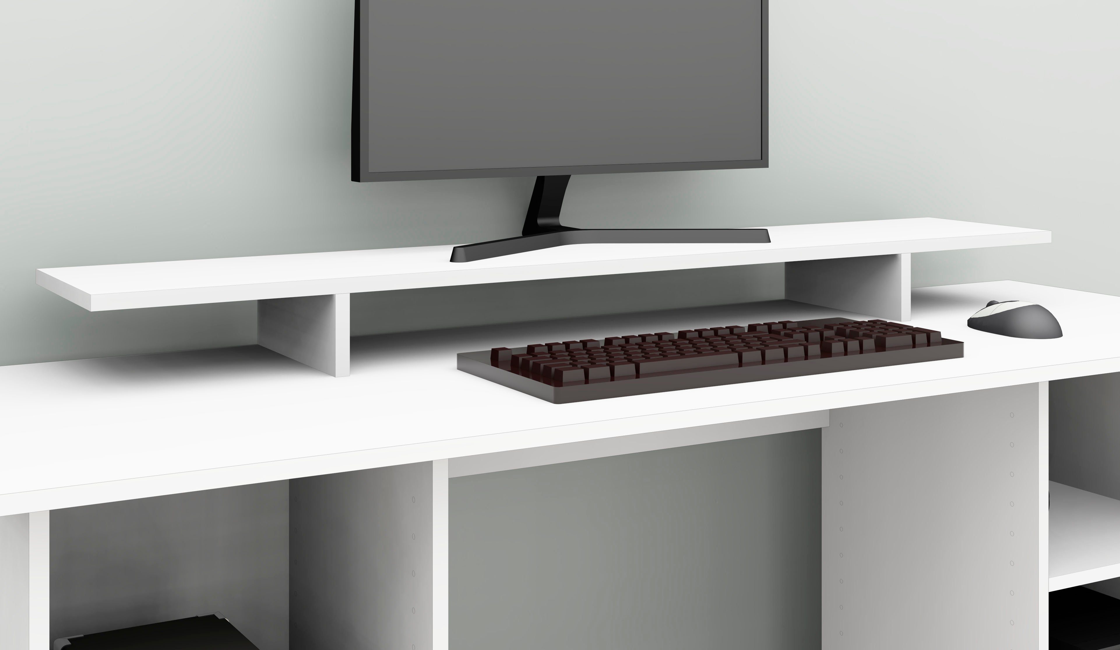 borchardt Möbel Schreibtischaufsatz Kai, Monitorständer, Bildschirmerhöhung im modernen Design, Made in Germany