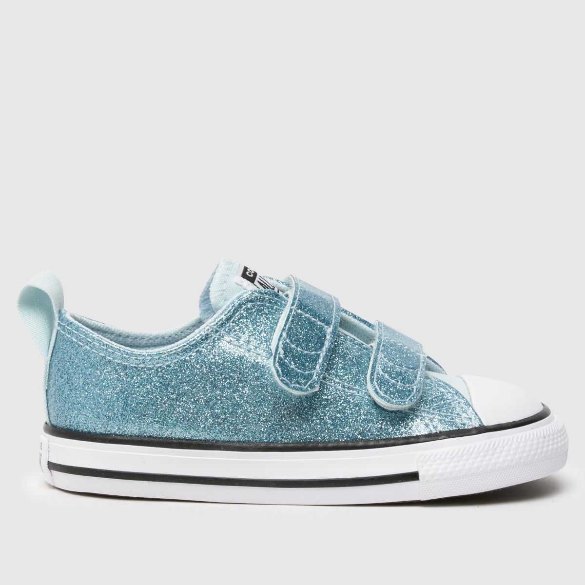 Converse vita & pl blå all star 2v lo glitter flickor småbarnssneakers