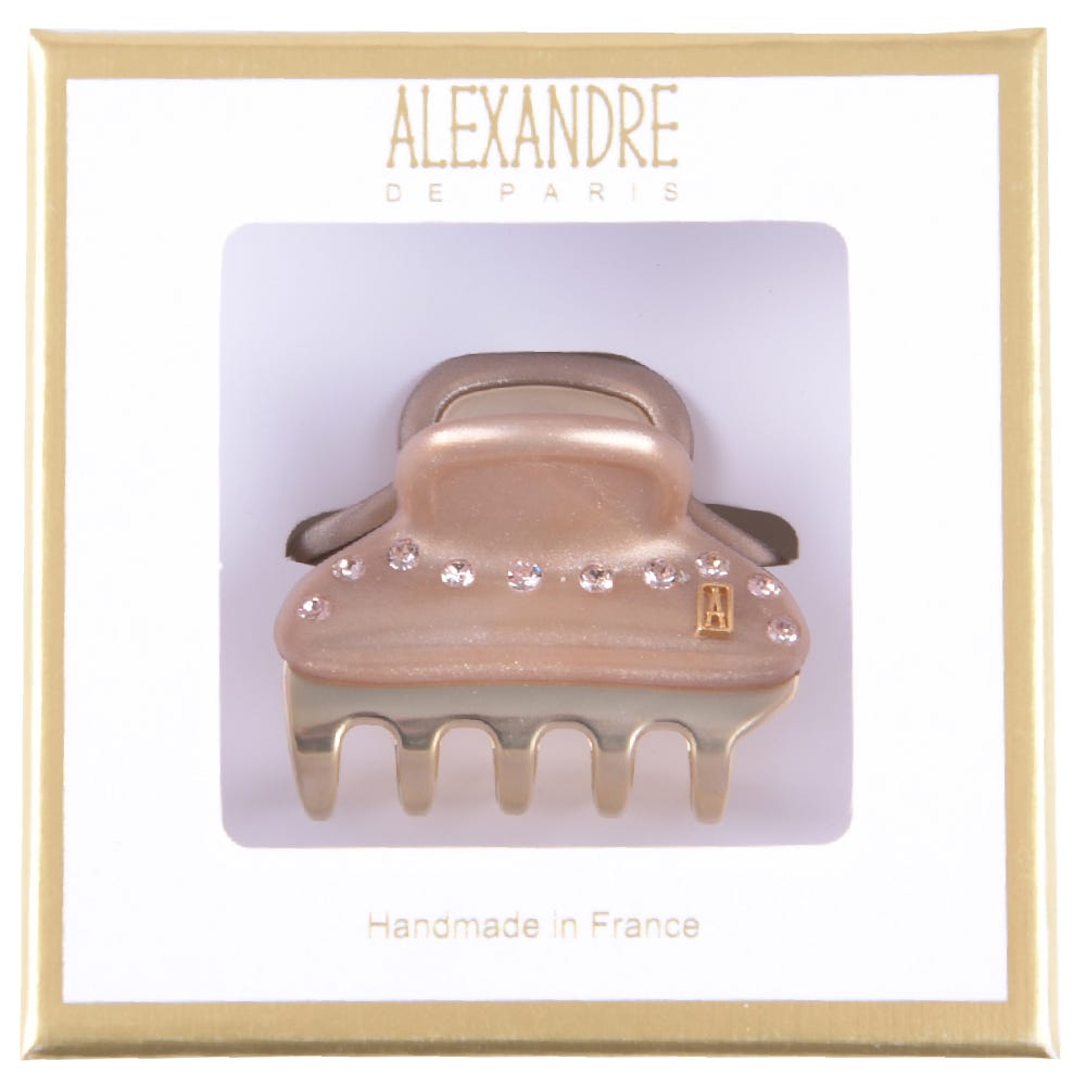 Alexandre de Paris Pince Vendôme Small Strass rose