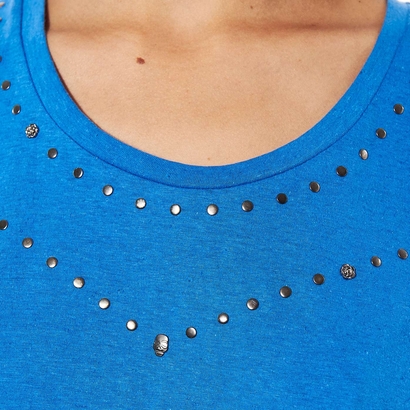 KARVI  T-shirt bleu loose Femme