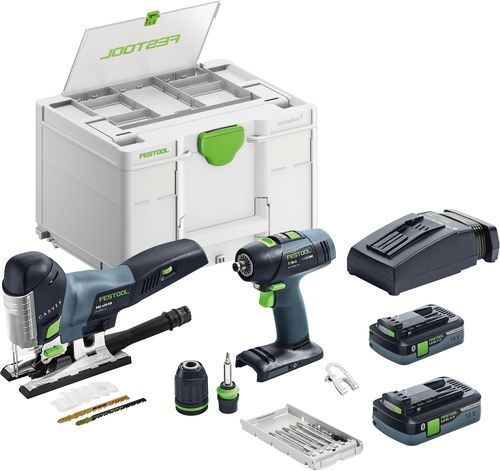 Festool 577630 T 18+3/PSC 420 HPC I-Set Montagesatz Akku-Bohrschrauber + Stichsäge