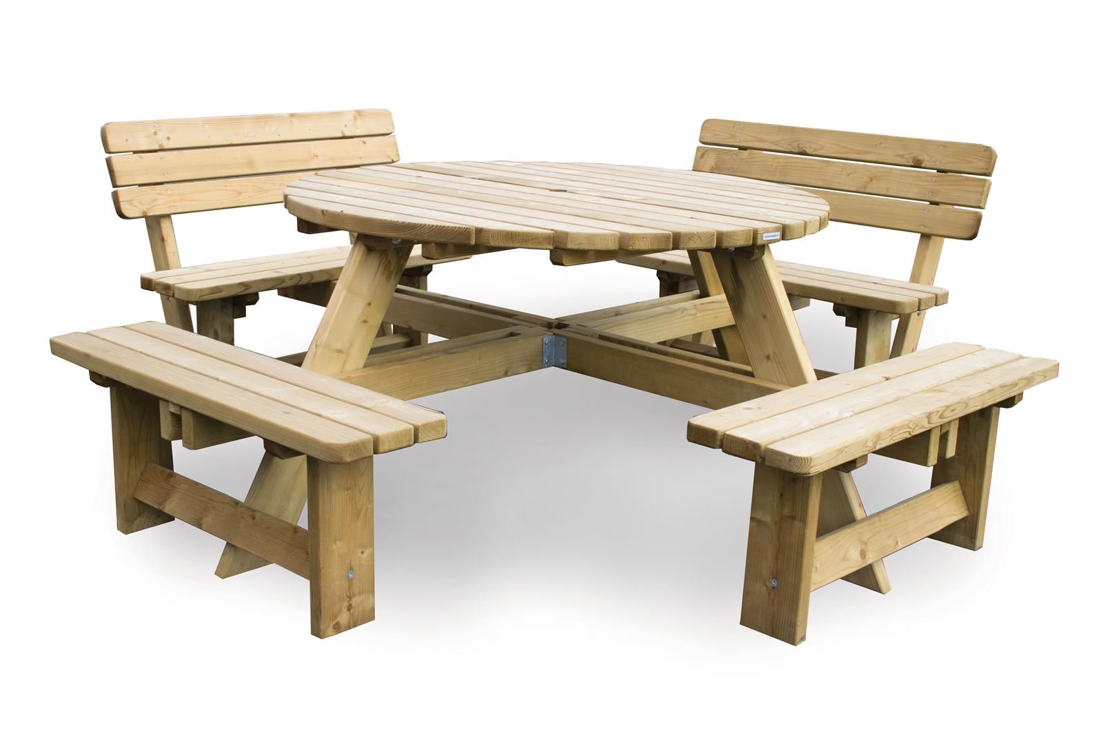 MaximaVida Picknicktisch Tallinn 140 cm mit 2 Rückenlehnen