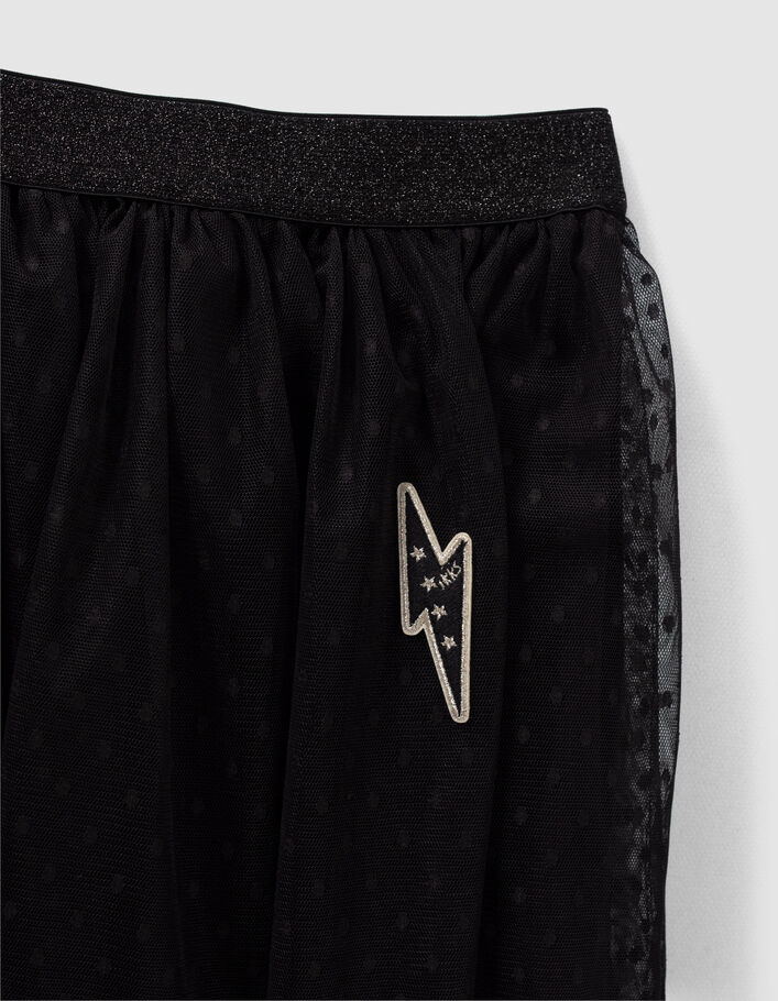 Jupe midi noire tulle plumetis fille