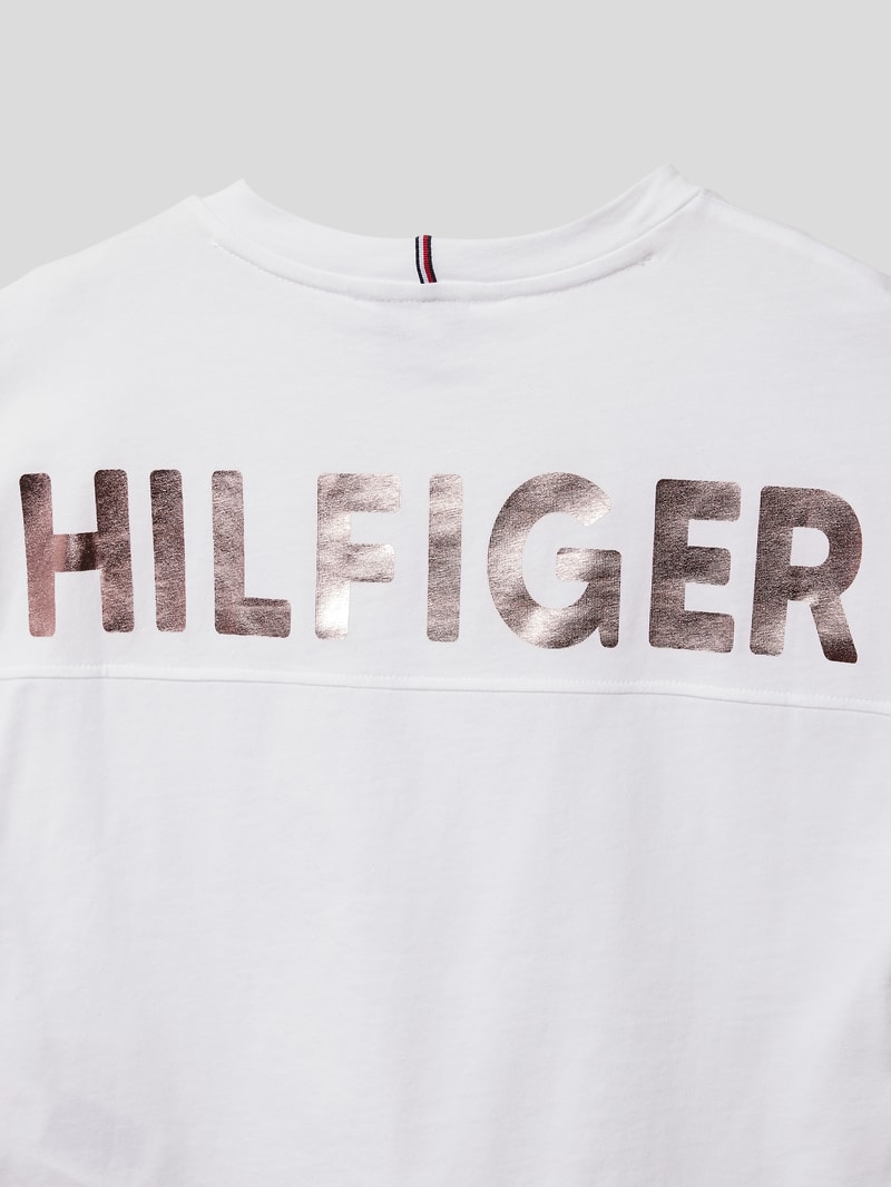 T-Shirt mit Brand-Schriftzügen in weiß