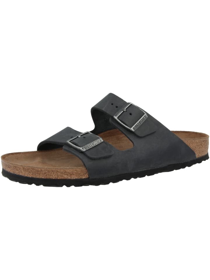 Birkenstock Sandale Arizona Fettleder normal in schwarz günstig kaufen