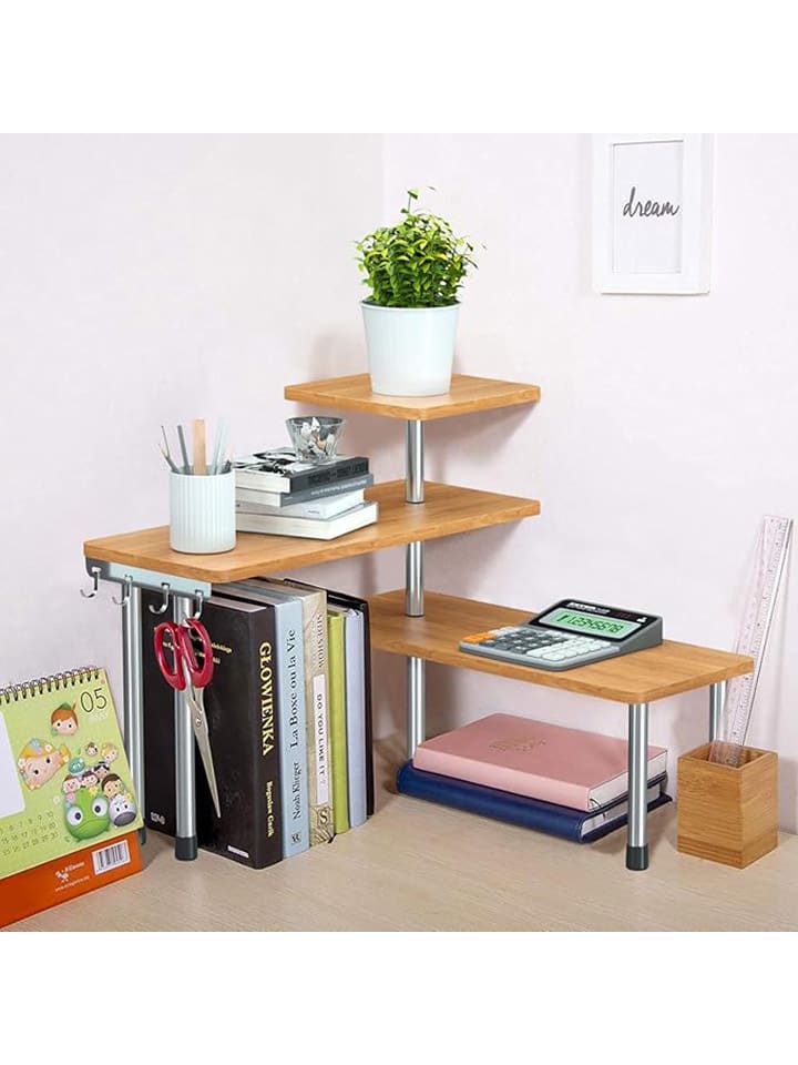 Joybos Eckregal in Hellbraun/ Silber - (B)45 x (H)38,5 x (T)43 cm günstig kaufen onesize
