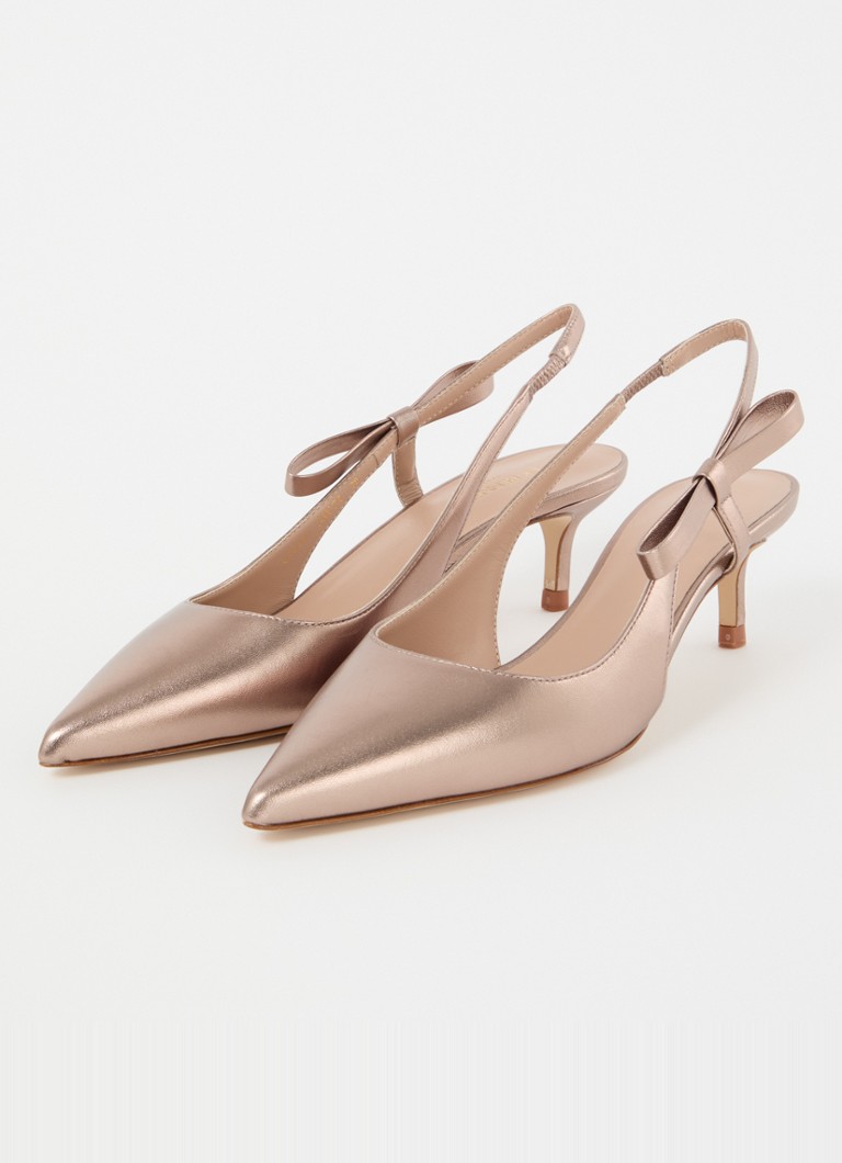 LKBennett Barette leather slingback with metallic finish