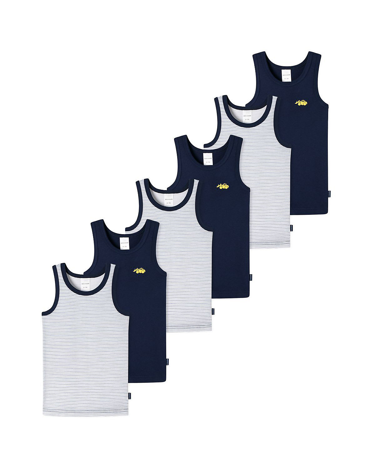 Unterhemd / Tanktop 6er Pack Kids Boys Feinripp Organic Cotton Unterhemden für Jungen