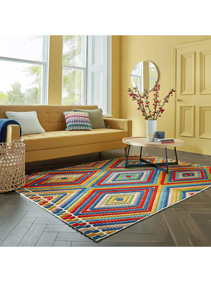 KADIMA DESIGN Multifunktionaler, geometrischer Outdoor-Teppich in Multicolor günstig kaufen