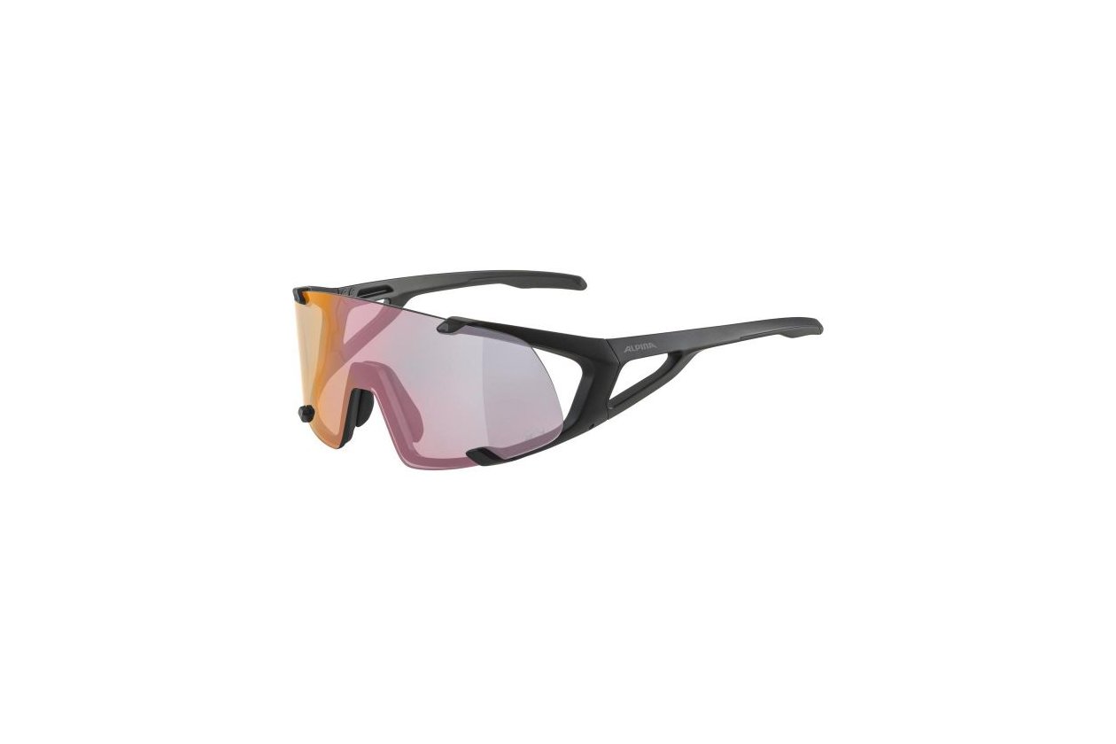 Alpina Hawkeye S QV black matt / rainbow mirror lens