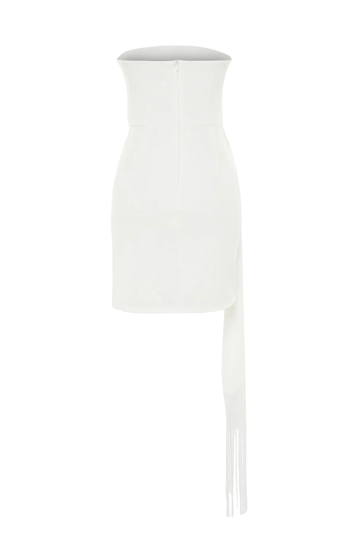 Trendyol Collection  Ecru Tailliertes, gefüttertes, gewebtes Quasten-Hochzeits-/Hochzeits-Elegantes Abendkleid TPRSS23EL00182