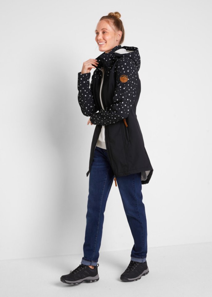 Funktions-Softshell-Parka mit Teddyfleece