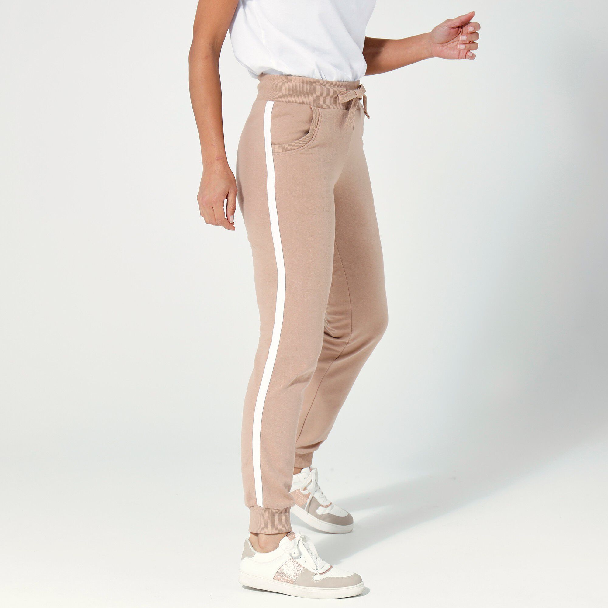 Pantalon jogging molleton bicolore