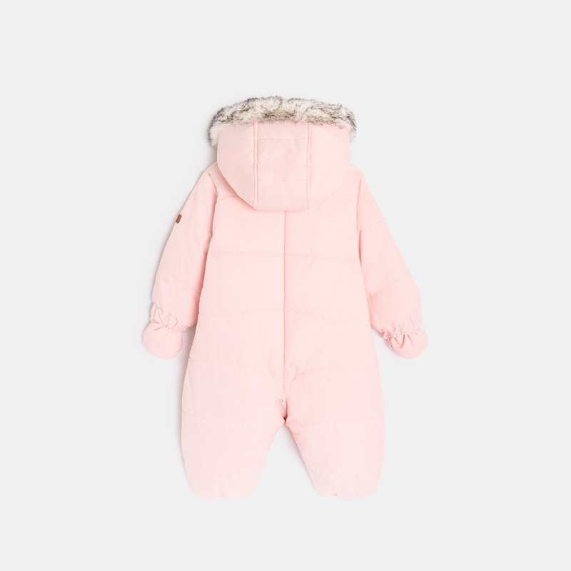 Combipilote doublée avec volants rose naissance