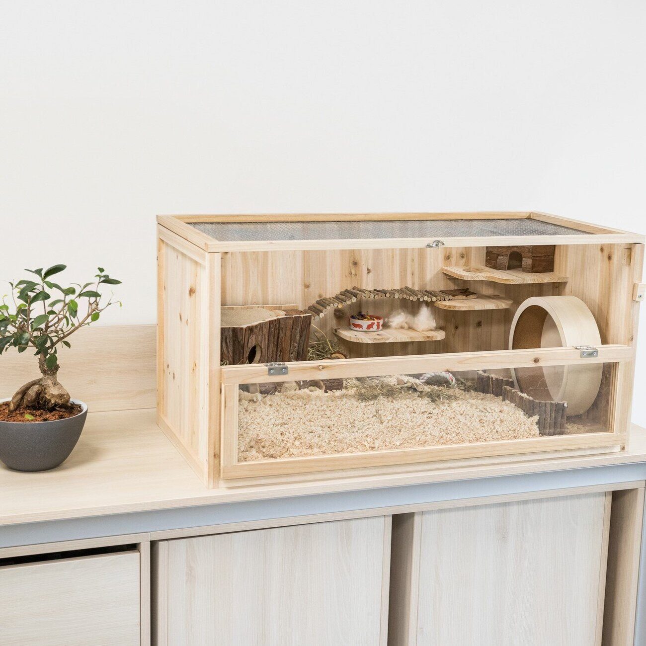 TRIXIE Kleintierkäfig Nagerkäfig Holz Mäuse und Hamster