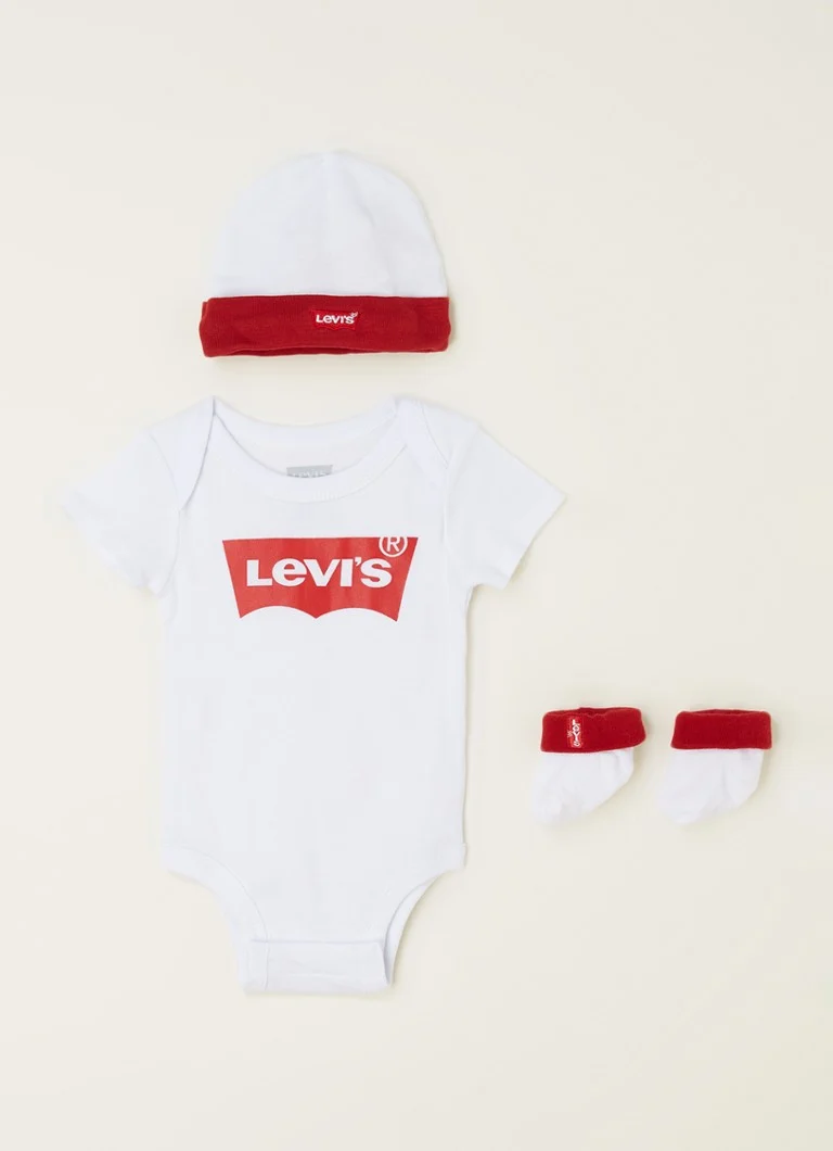 Levi's Gift Set with romper, booties, and hat, 3-piece