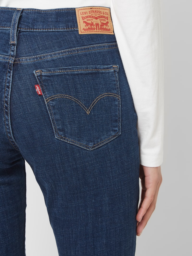 Shaping Straight Fit Jeans mit Stretch-Anteil Modell '314' - ‘Water<Less™’ in dunkelblau