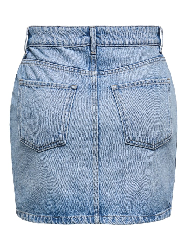 ONLY Jeansrock im Five-Pocket-Design mit Reißverschluss in Hellblau günstig kaufen