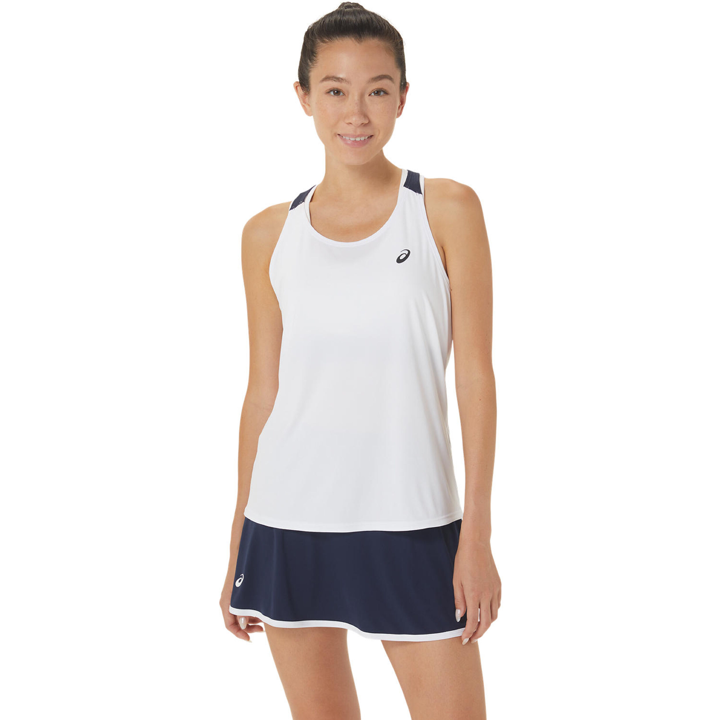 Court Tank-Top Damen - Weiß, Dunkelblau