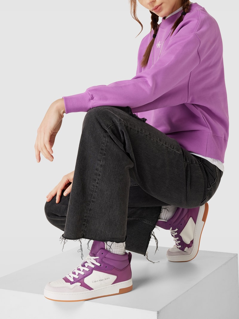 High-Top-Sneaker mit Label-Print Modell 'BASKET' in lila