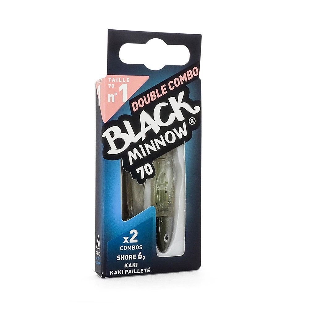 Leurre Souple Shad Fiiish Double Combo Black Minnow Off Shore 7cm, 6g + 3g