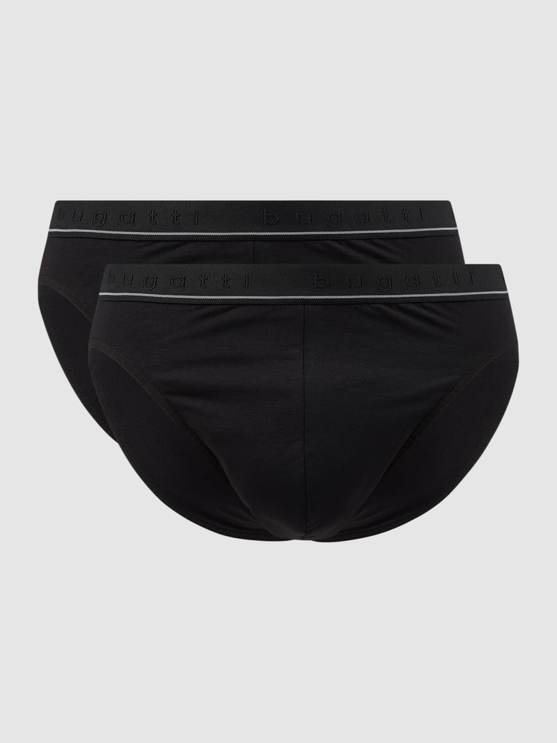 Slip mit Stretch-Anteil im 2er-Pack Modell 'Rom' in schwarz