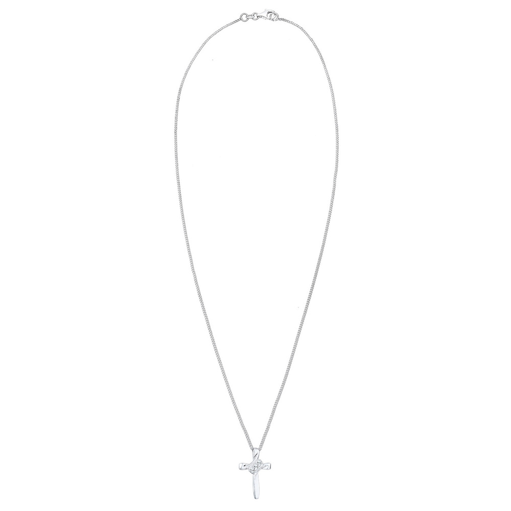 Elli Elli Collier Femmes Croix Religion avec Cristaux en Argent Sterling 925 collier