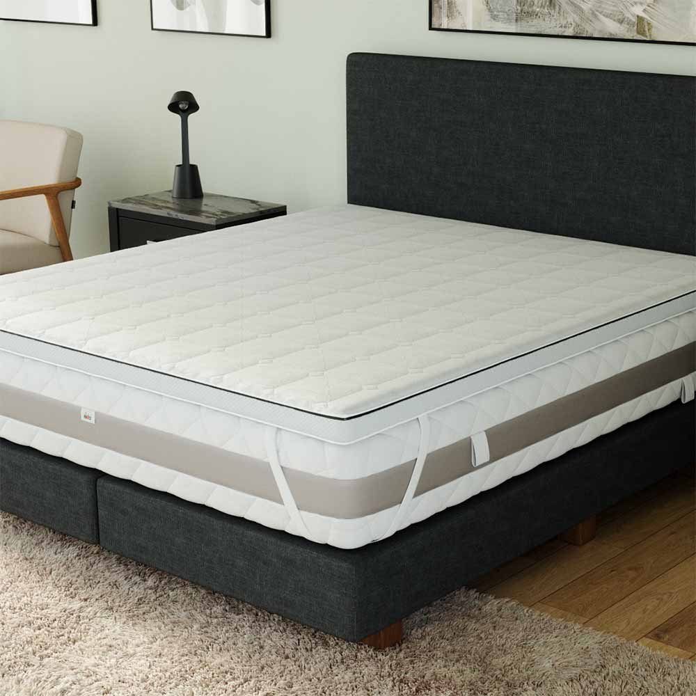 Topper, RIBECO, 11 cm hoch, Gelschaum, (11cm hoch), Matratzenauflage, Matratzenschutz, Matratzenschoner Allergikergeeignet