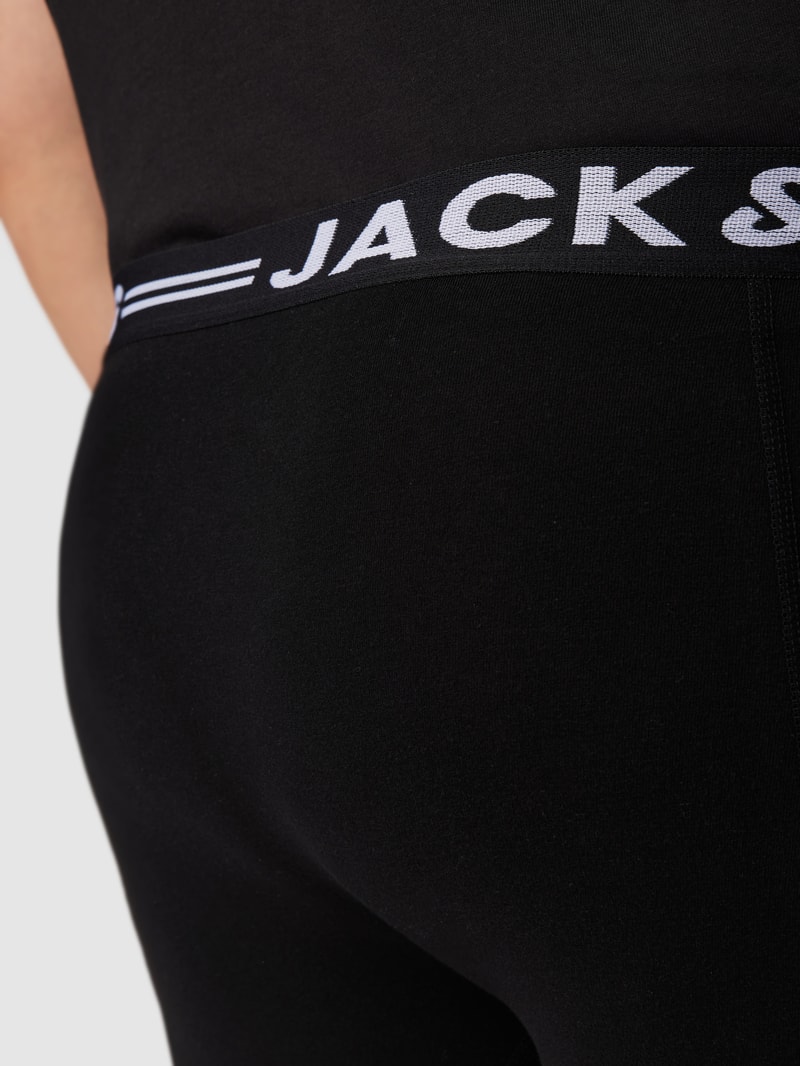 PLUS SIZE Trunks mit Logo-Bund im 3er-Pack Modell 'SENSE' in schwarz