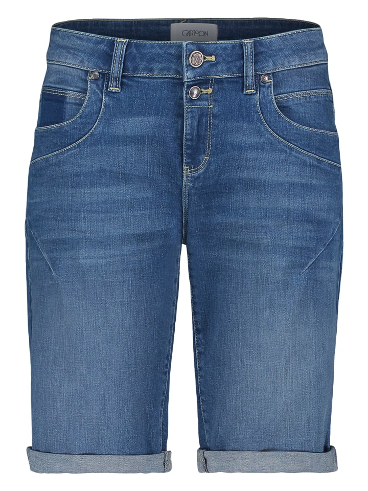 CARTOON Jeans-Shorts mit Stickerei in Blau günstig kaufen 36