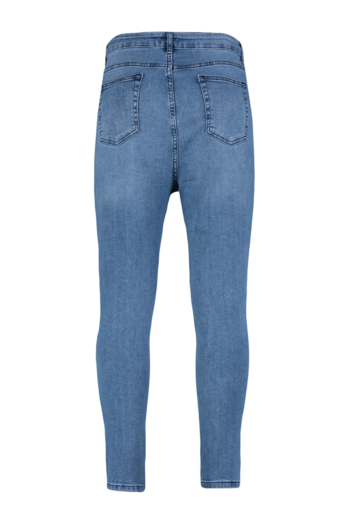 Trendyol Curve  Hellblaue, dehnbare Skinny-Jeans mit hoher Taille TBBAW23CJ00032