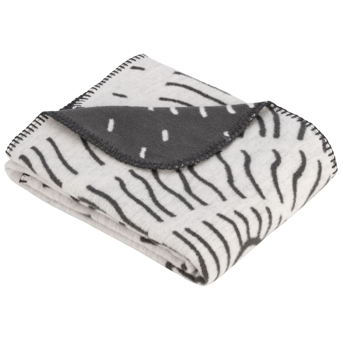 s.Oliver Babydecke Wollweiss-Anthrazit 70 x 110 cm