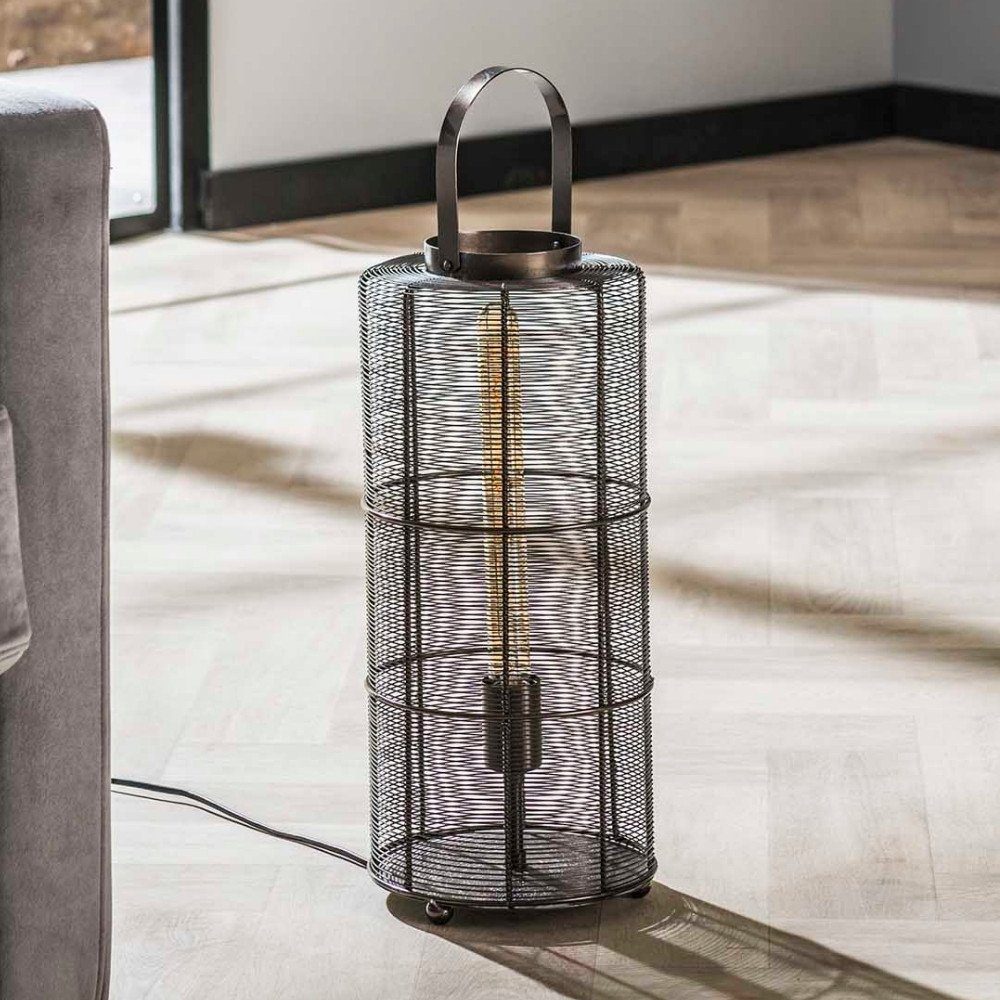 famlights Stehlampe, Stehleuchte Levi in Altsilber E27 1-flammig 430mm, keine Angabe, Leuchtmittel enthalten: Nein, warmweiss, Stehlampe, Standlampe