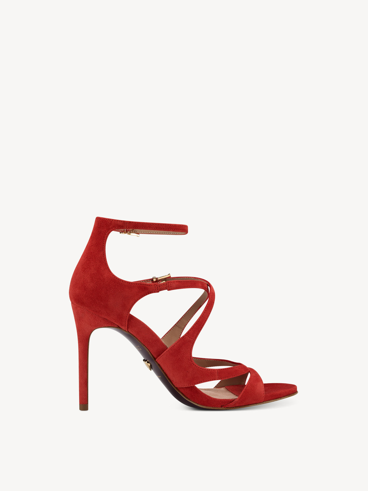 Sandale à talon en cuir - orange