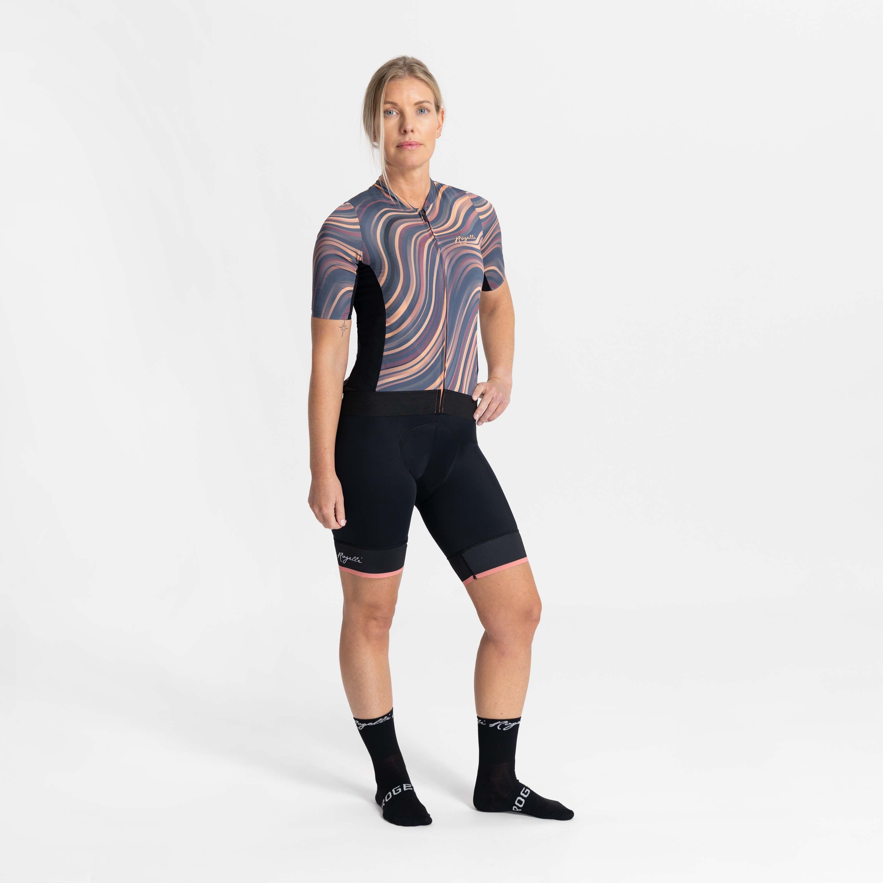 Rogelli Lynn Koralle/Grau Damen Radtrikot Kurzarm