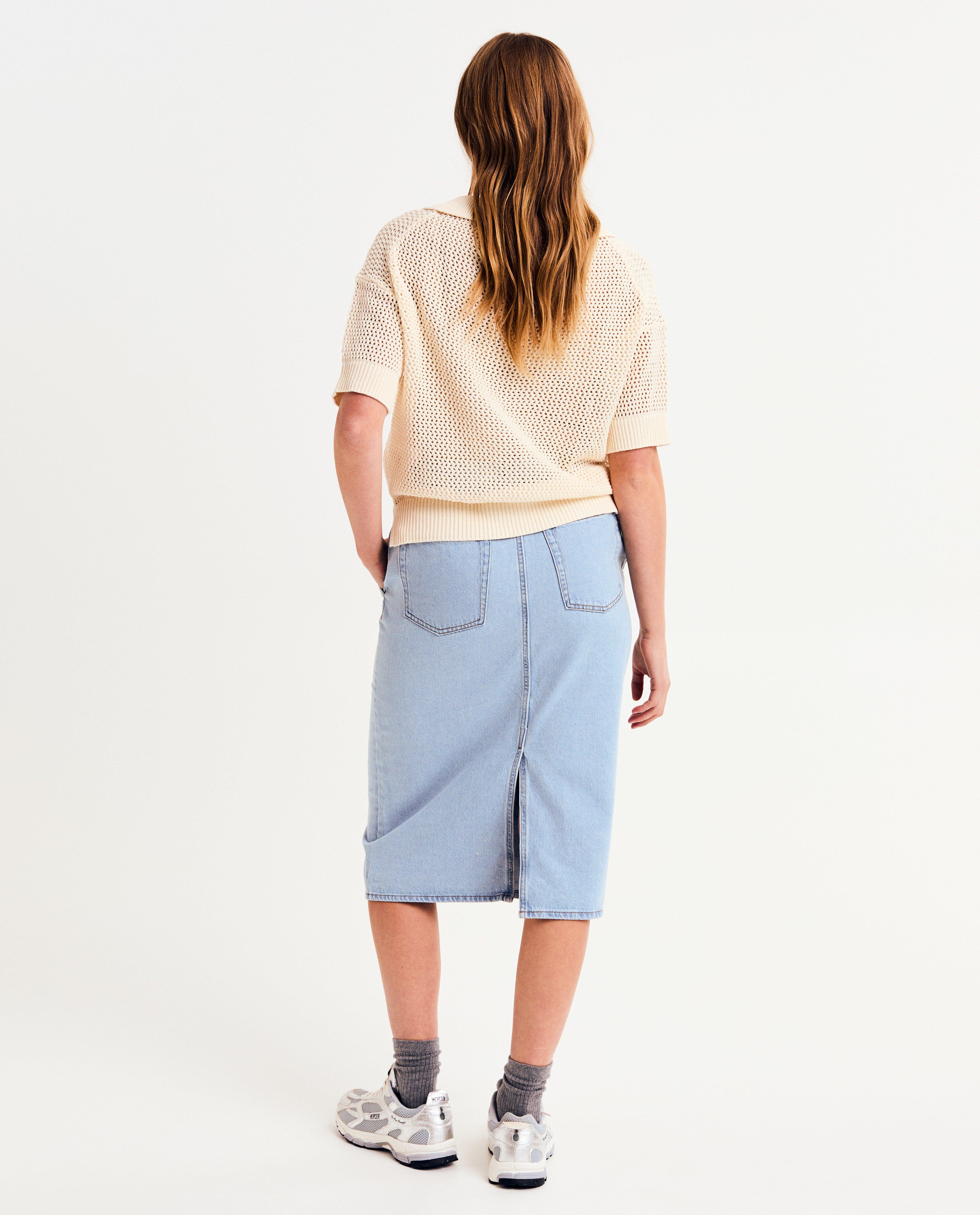 Fustă din denim Sora Blue albastru deschis