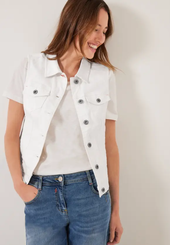 CECIL Weiße Jeansweste