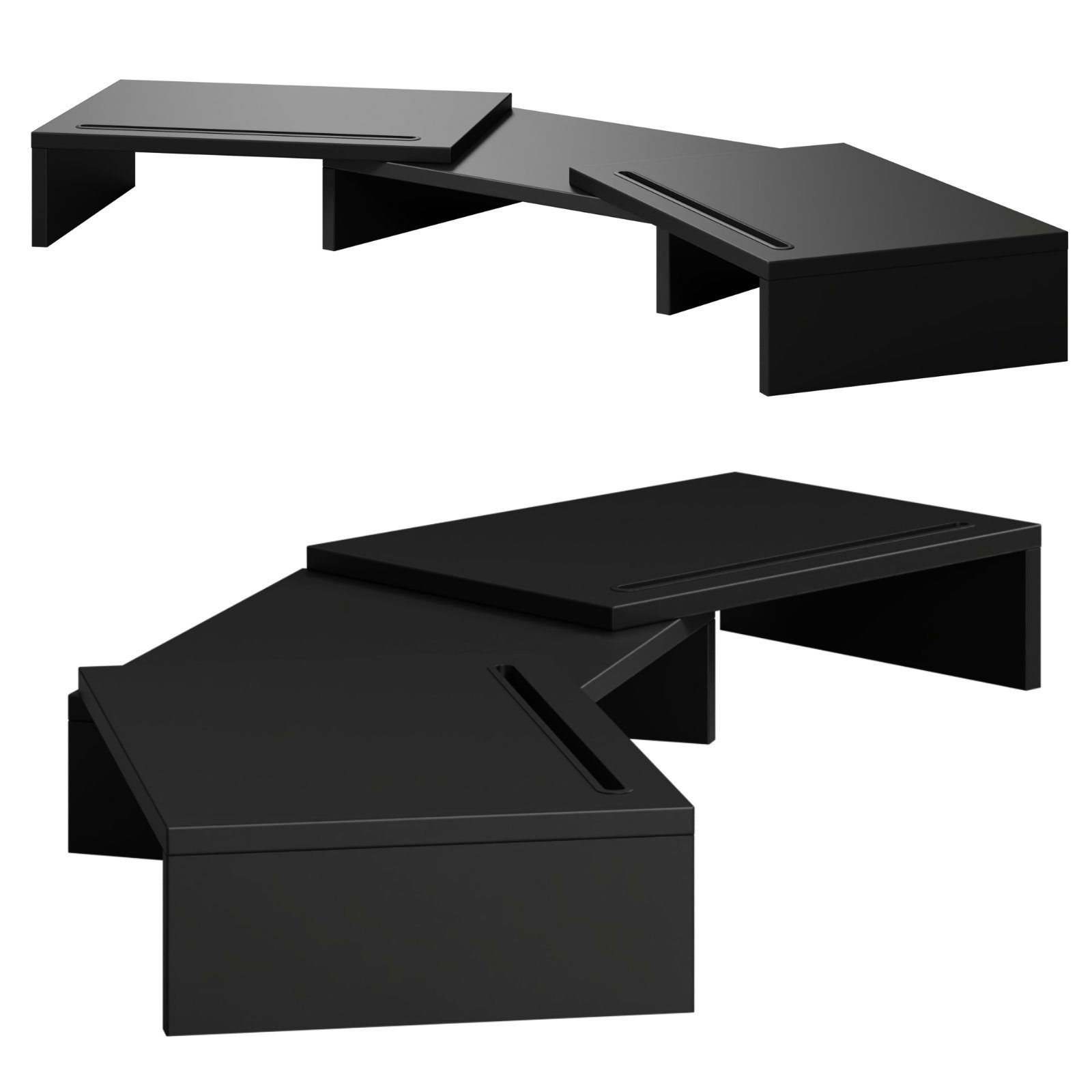 HAGO Schreibtischaufsatz 3-tlg. Monitorständer Auflage Unterbau Set Tischhalterung drehbar