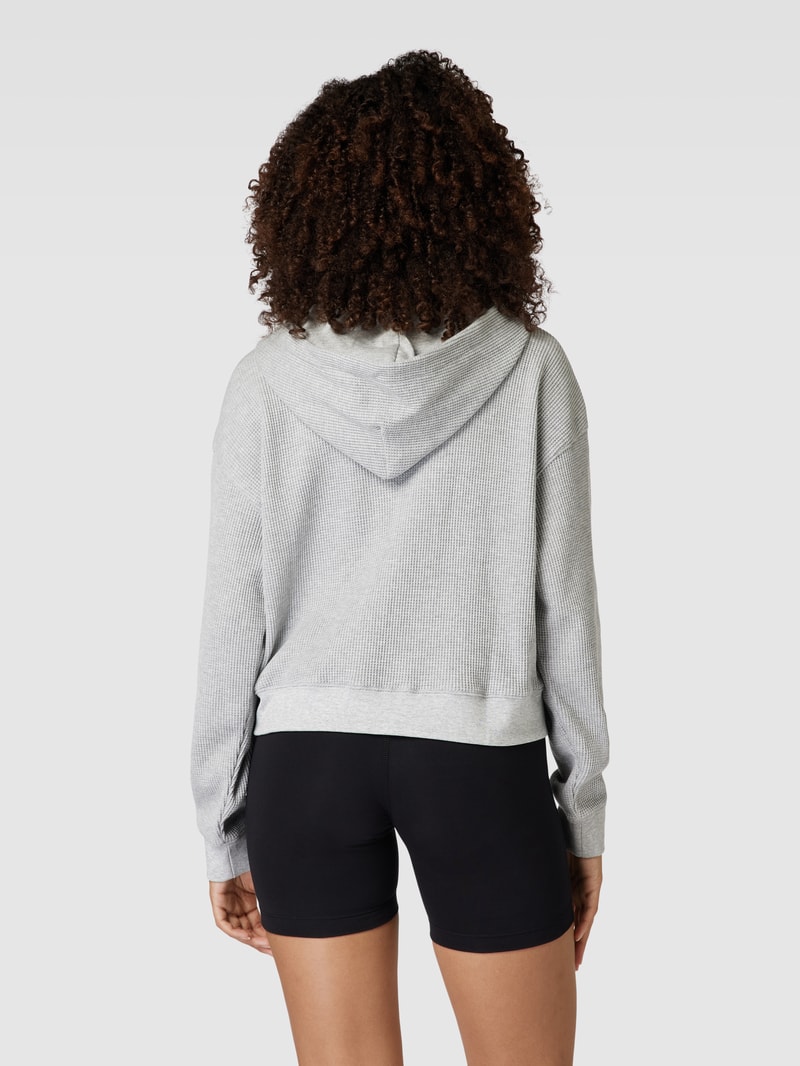 Sweatjacke mit Strukturmuster in hellgrau meliert