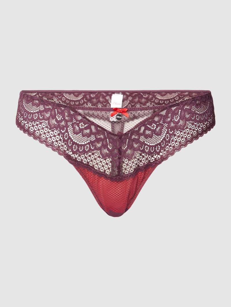 String aus Häkelspitze Modell 'OPHÉLIE' in bordeaux rot